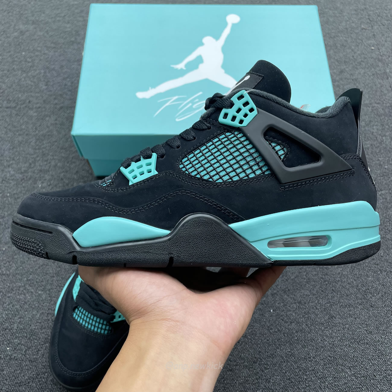 Air Jordan 4 Retro Tiffany Black Green (8) - newkick.vip